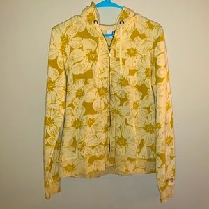 Billabong yellow flower print hoodie